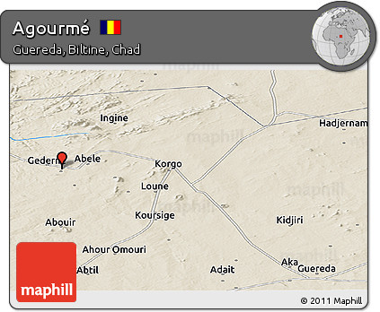 Shaded Relief Panoramic Map of Agourmé