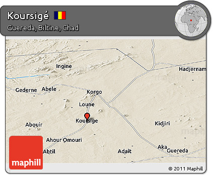 Shaded Relief Panoramic Map of Koursigé