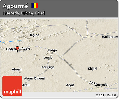 Shaded Relief Panoramic Map of Agourmé