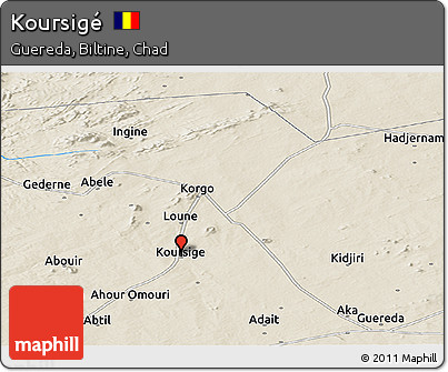 Shaded Relief Panoramic Map of Koursigé