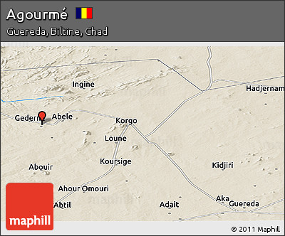 Shaded Relief Panoramic Map of Agourmé