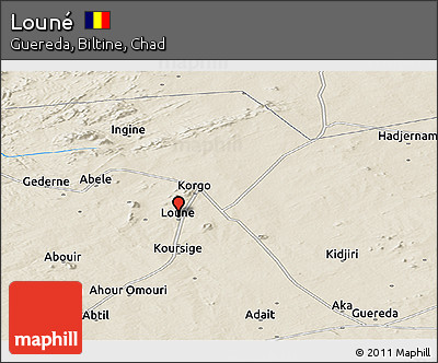 Shaded Relief Panoramic Map of Louné