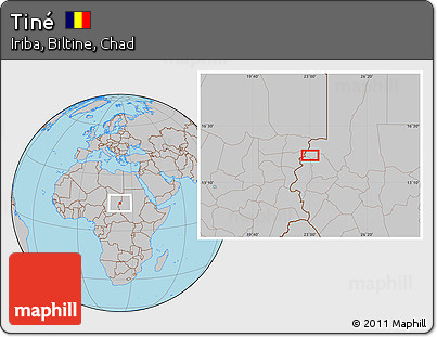 Gray Location Map of Tiné
