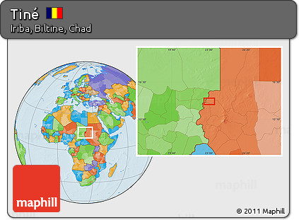 Political Location Map of Tiné
