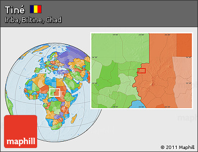 Political Location Map of Tiné