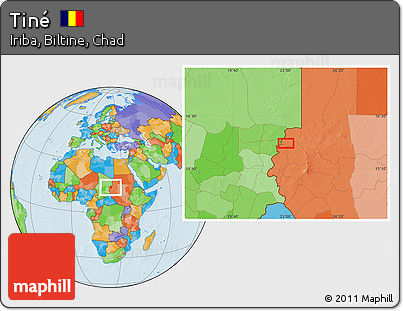 Political Location Map of Tiné
