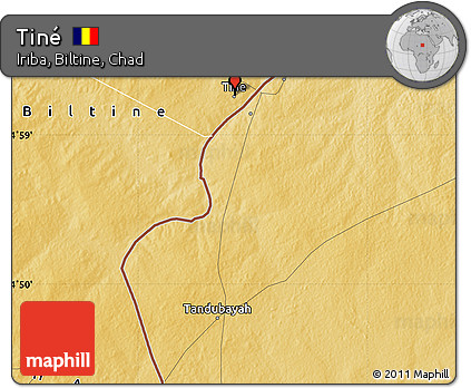 Physical Map of Tiné