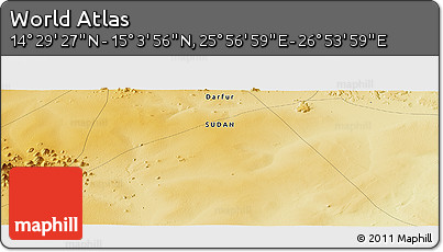 Physical Panoramic Map of the Area around 14° 46' 42" N, 26° 25' 29" E