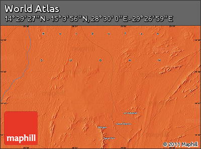 Political Map of the Area around 14° 46' 42" N, 28° 58' 30" E