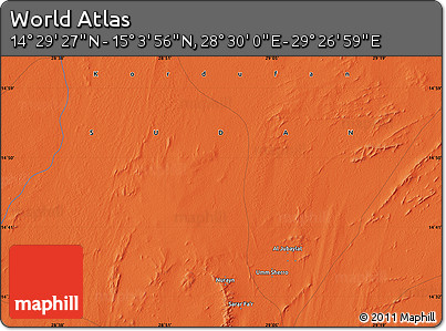 Political Map of the Area around 14° 46' 42" N, 28° 58' 30" E