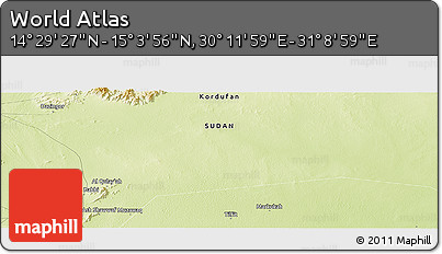 Physical Panoramic Map of the Area around 14° 46' 42" N, 30° 40' 29" E