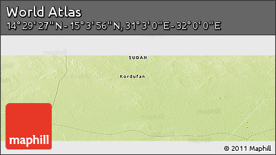 Physical Panoramic Map of the Area around 14° 46' 42" N, 31° 31' 29" E