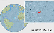 Savanna Style Location Map of the area around 14° 46' 42" N, 32° 13' 30" W, hill shading