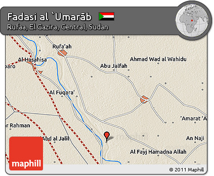 Shaded Relief 3D Map of Fadasi Al `Umarāb