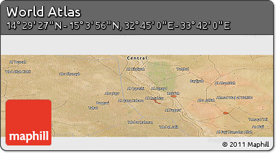 Satellite Panoramic Map of the Area around 14° 46' 42" N, 33° 13' 30" E