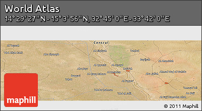 Satellite Panoramic Map of the Area around 14° 46' 42" N, 33° 13' 30" E