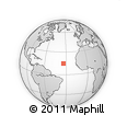 Outline Map of the Area around 14° 46' 42" N, 33° 55' 29" W, rectangular outline