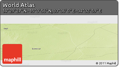Physical Panoramic Map of the Area around 14° 46' 42" N, 34° 4' 30" E