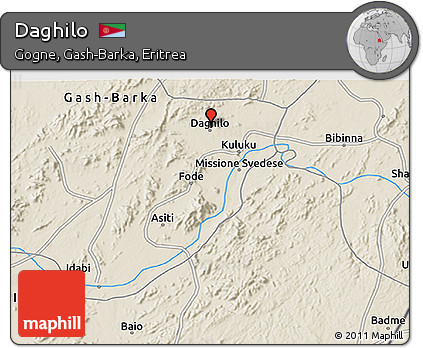 Shaded Relief 3D Map of Daghilo
