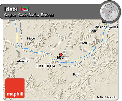 Shaded Relief 3D Map of Idabi
