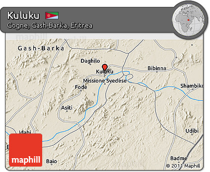 Shaded Relief 3D Map of Kuluku