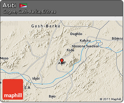 Shaded Relief 3D Map of Asiti