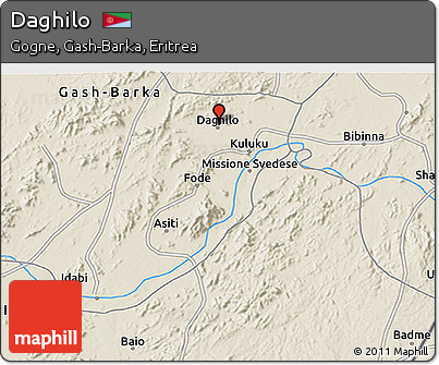 Shaded Relief 3D Map of Daghilo