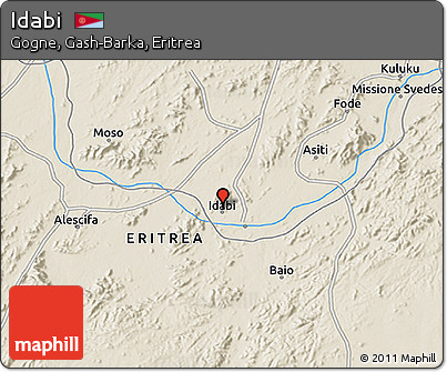 Shaded Relief 3D Map of Idabi