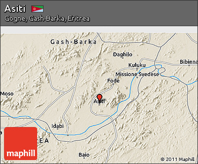 Shaded Relief 3D Map of Asiti