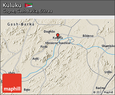 Shaded Relief 3D Map of Kuluku