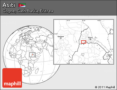Blank Location Map of Asiti