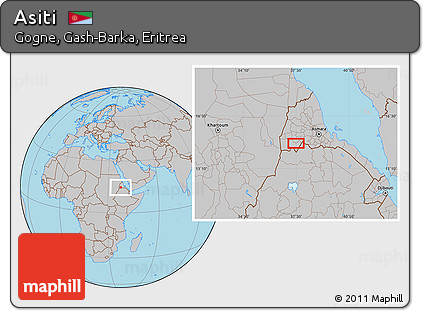 Gray Location Map of Asiti