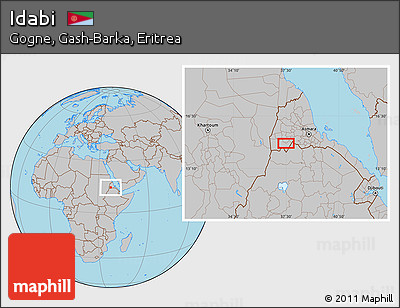 Gray Location Map of Idabi