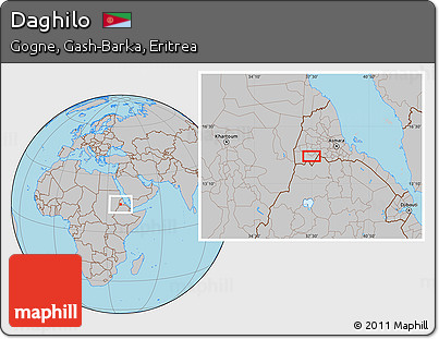 Gray Location Map of Daghilo
