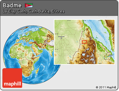 Physical Location Map of Badme