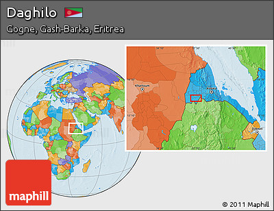Political Location Map of Daghilo