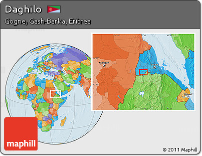 Political Location Map of Daghilo