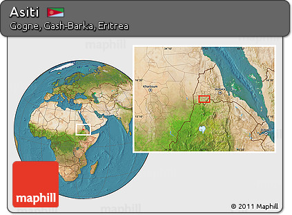 Satellite Location Map of Asiti