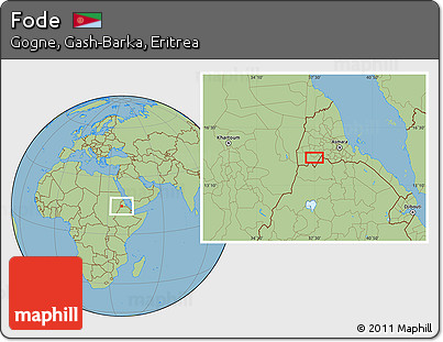 Savanna Style Location Map of Fode