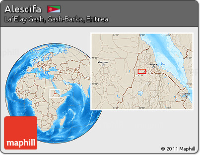 Shaded Relief Location Map of Alescifa