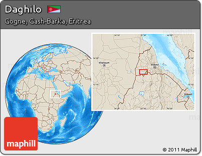 Shaded Relief Location Map of Daghilo
