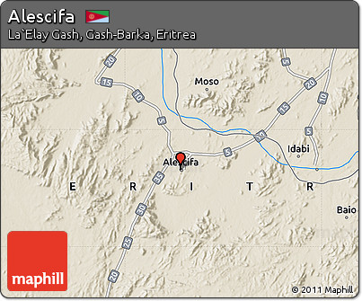 Shaded Relief Map of Alescifa