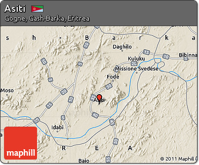 Shaded Relief Map of Asiti
