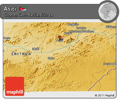 Physical Panoramic Map of Asiti