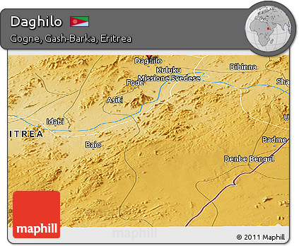 Physical Panoramic Map of Daghilo