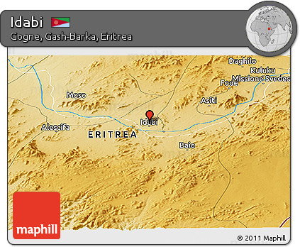 Physical Panoramic Map of Idabi