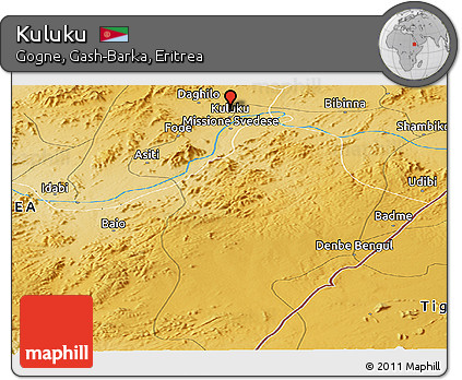 Physical Panoramic Map of Kuluku