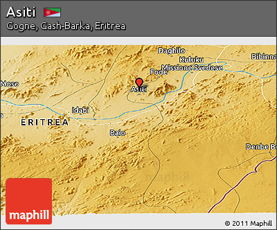 Physical Panoramic Map of Asiti