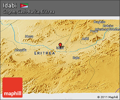 Physical Panoramic Map of Idabi
