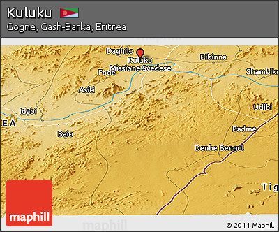 Physical Panoramic Map of Kuluku